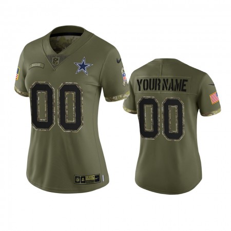 Maillot Dallas Cowboys Custom Olive 2022 Salute To Service Limited - Femme